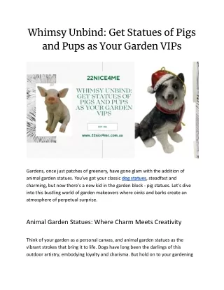 Whimsy Unbind_ Get Statues of Pigs and Pups as Your Garden VIPs