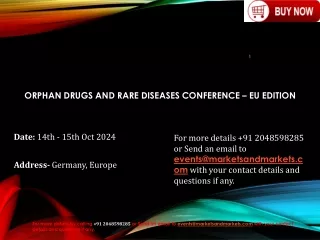 Orphan Drugs and Rare Diseases Conference– EU Edition |MarketsandMarkets|Germany