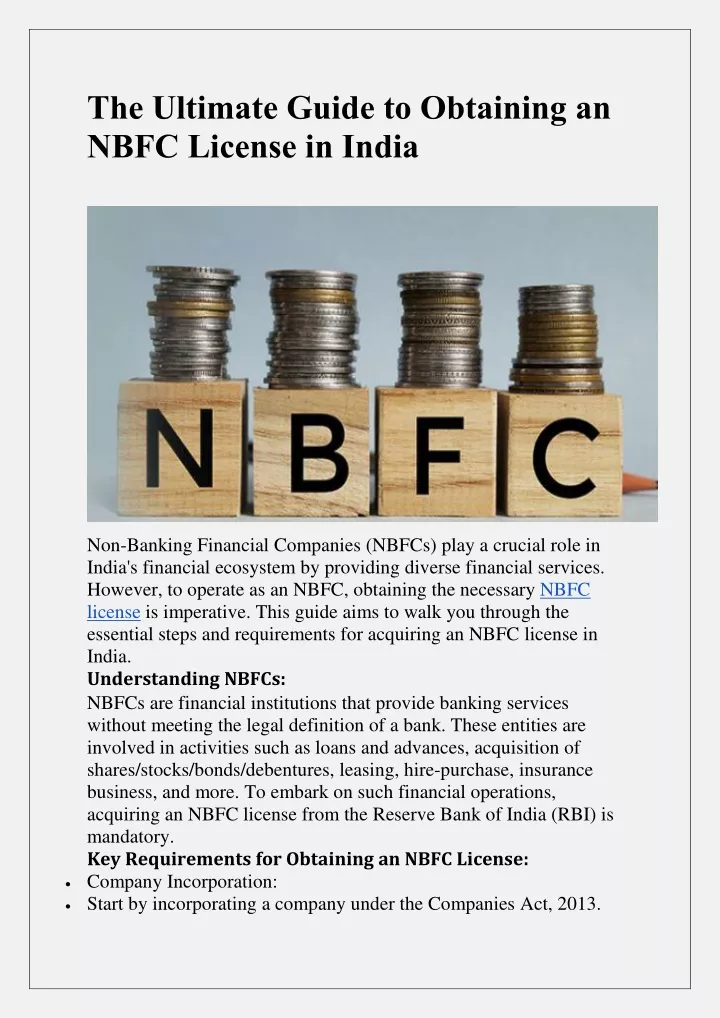 the ultimate guide to obtaining an nbfc license