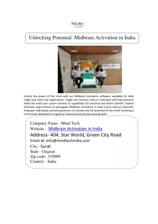 Midbrain Activation in India