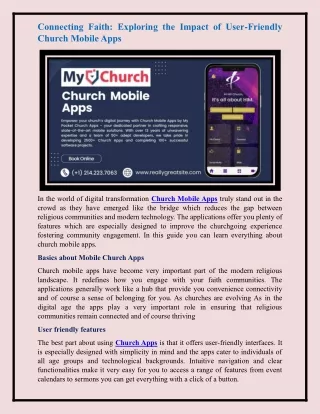 Church Mobile Apps