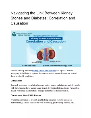 Kidney Stones and Diabetes