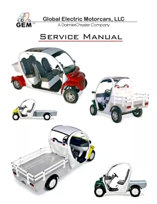 1999 GEM e825 4PN Electric Motorcars Service Repair Manual