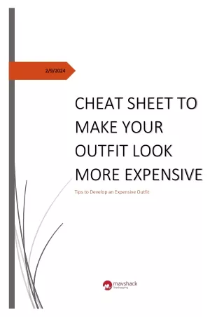 Cheat Sheet to Make Your Outfit Look More Expensive