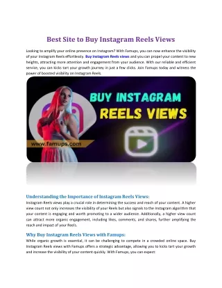 Best Site to Buy Instagram Reels Views