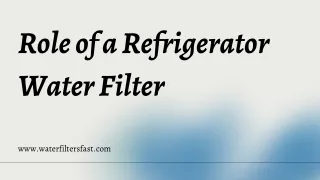 Role of a Refrigerator Water Filter