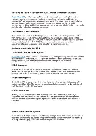 unlocking the power of servicenow grc a detailed