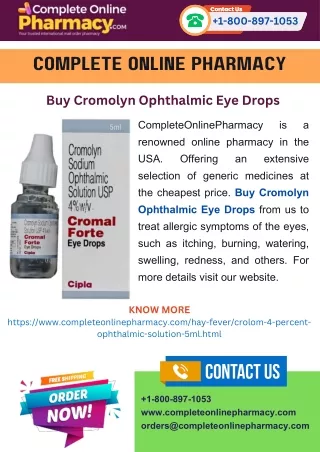 Buy Cromolyn Ophthalmic Eye Drops