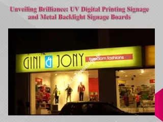 Unveiling Brilliance UV Digital Printing Signage and Metal Backlight Signage Boards