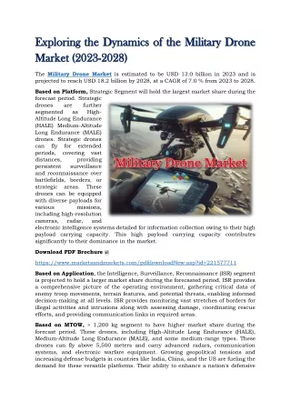 Exploring the Dynamics of the Military Drone Market (2023-2028)