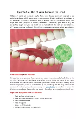 How to Get Rid of Gum Disease for Good