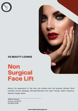 Get the Best Non Surgical Face Lift Services at VG BEAUTY LOUNGE