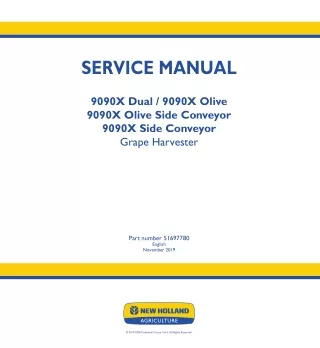 New Holland 9090X Olive Grape Harvester Service Repair Manual (Europe)