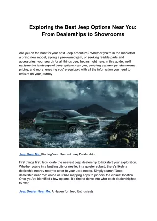 Exploring the Best Jeep Options Near You_ From Dealerships to Showrooms