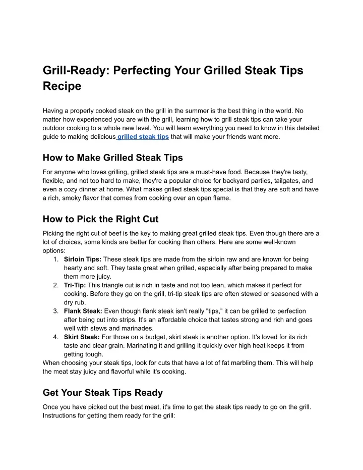 grill ready perfecting your grilled steak tips