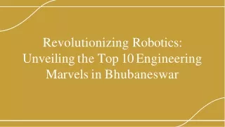 "Top 10 Robotics Engineering Institutes in Bhubaneswar"