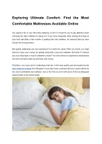 Exploring Ultimate Comfort_ Find the Most Comfortable Mattresses Available Online - slide 1