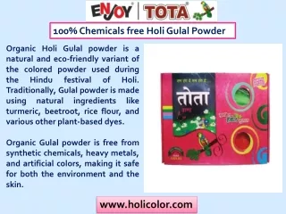 Play safe Holi 2024 with Organic Gulal Powder 100% Pure herbal
