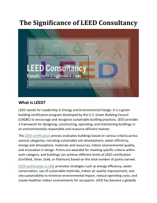 the significance of leed consultancy