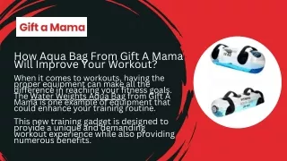 How Aqua Bag From Gift A Mama Will Improve Your Workout