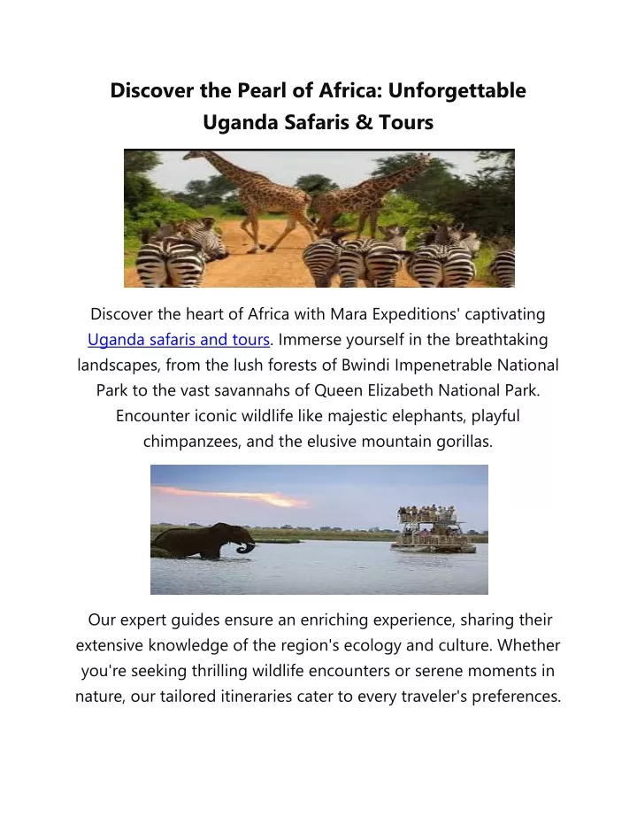 discover the pearl of africa unforgettable uganda