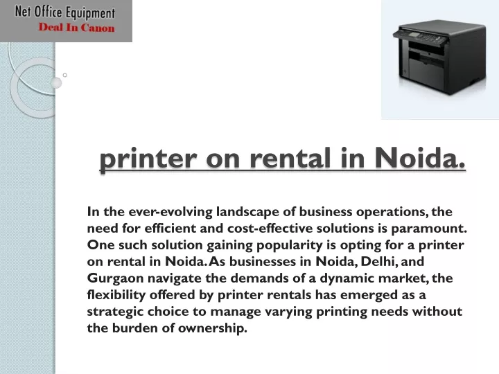 printer on rental in noida