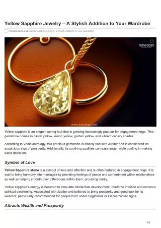 rankereports.com-Yellow Sapphire Jewelry  A Stylish Addition to Your Wardrobe