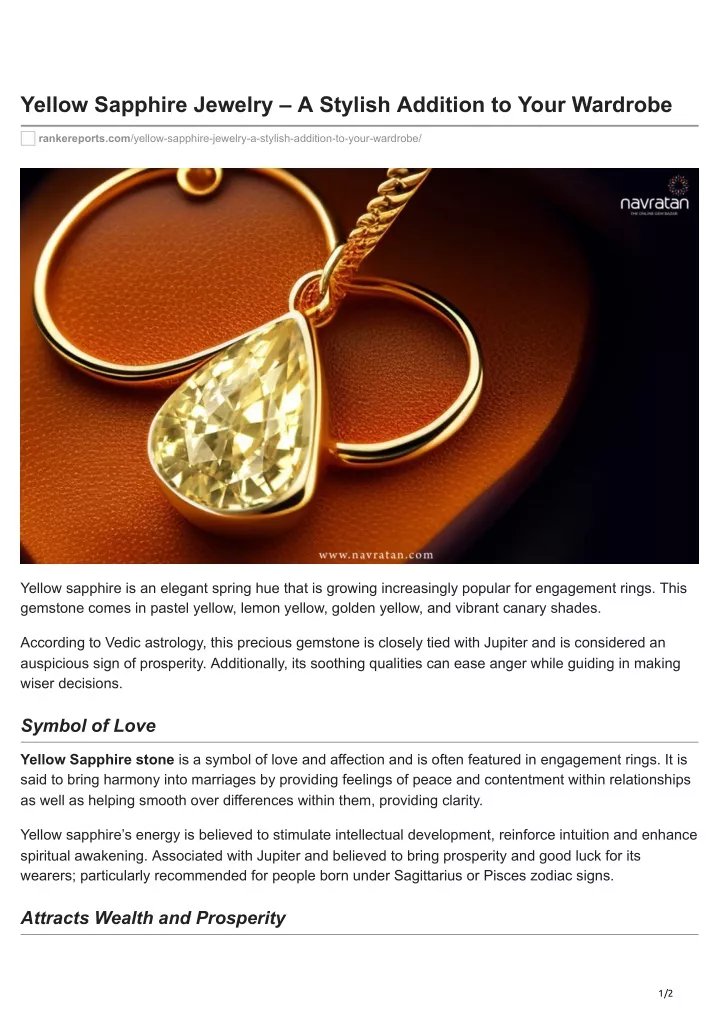 yellow sapphire jewelry a stylish addition