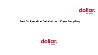 Best Car Rentals at Dubai Airport: Know Everything