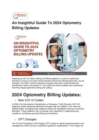 An Insightful Guide To 2024 Optometry Billing Updates