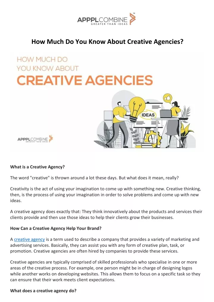 how much do you know about creative agencies