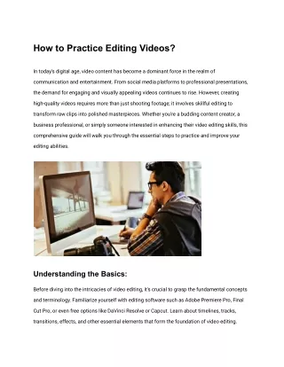 how to practice editing videos