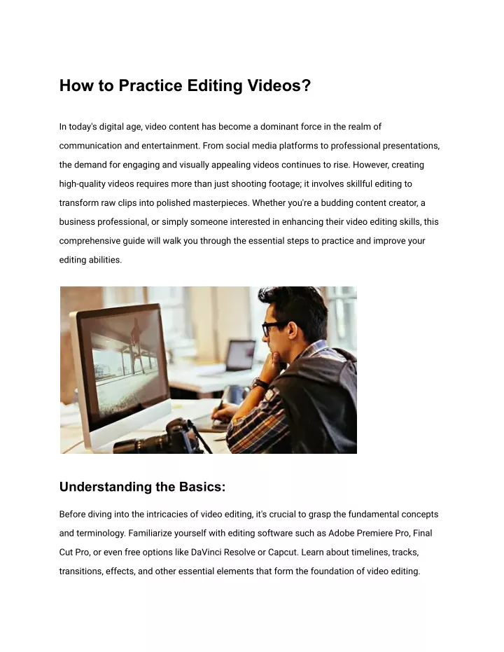 how to practice editing videos