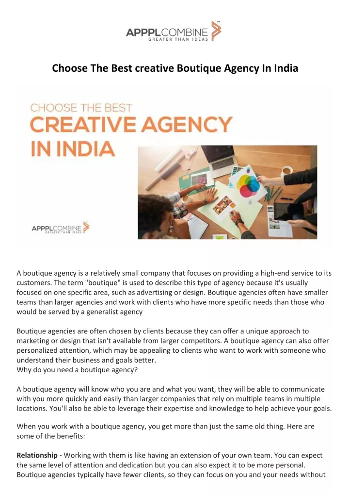 choose the best creative boutique agency in india