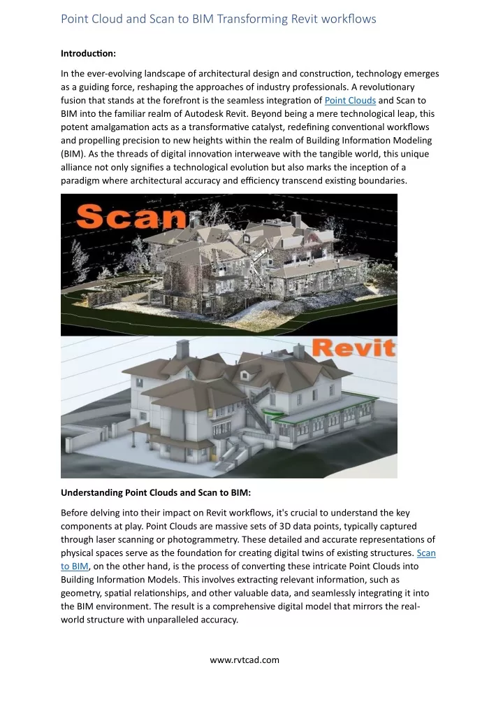 point cloud and scan to bim transforming revit