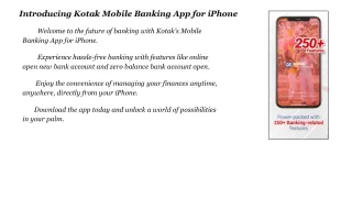 Kotak Mobile Banking app for iPhone