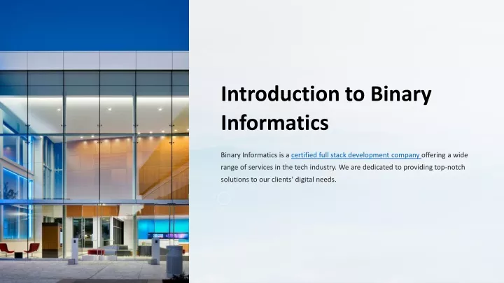 introduction to binary informatics