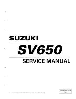 1999 Suzuki SV650SX Service Repair Manual