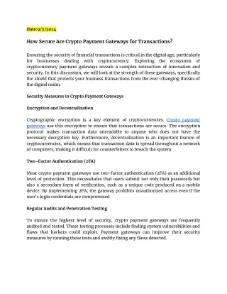 How Secure Are Crypto Payment Gateways for Transactions_