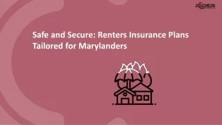 Safe and Secure Renters Insurance Plans Tailored for Marylanders