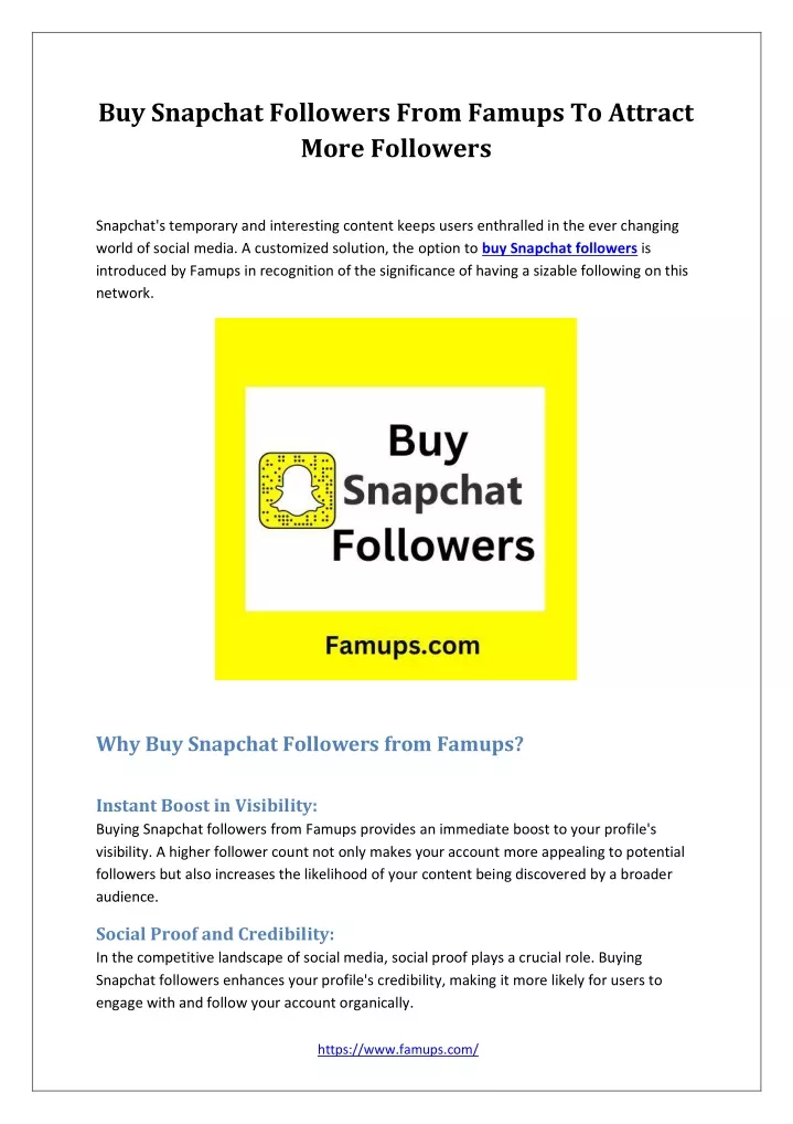 buy snapchat followers from famups to attract
