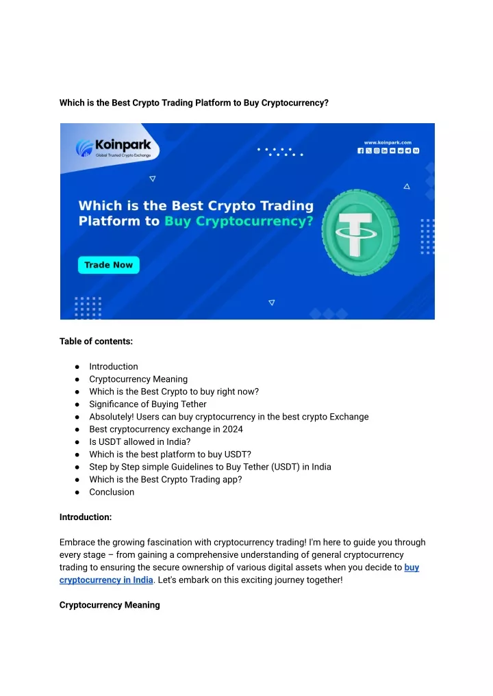 which is the best crypto trading platform