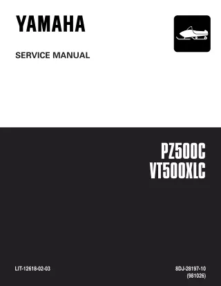 1999 Yamaha Snowmobile PZ500C Phazer Service Repair Manual