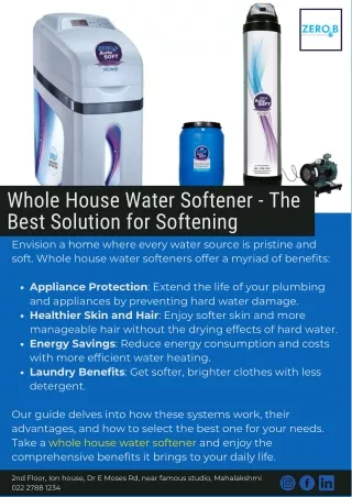 Whole House Water Softener - The Best Solution for Softening