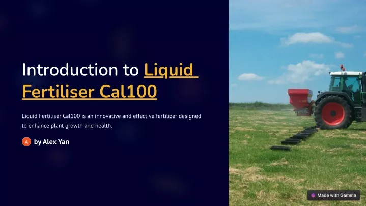 introduction to liquid fertiliser cal100