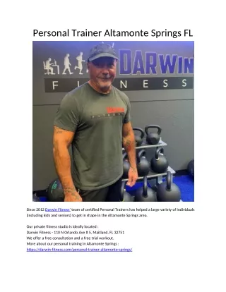 Personal Trainer Altamonte Springs FL