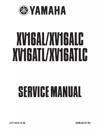 1999 Yamaha XV1600ATLATLC Road Star Silverado Service Repair Manual