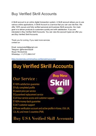 Buy Verified Skrill Accounts