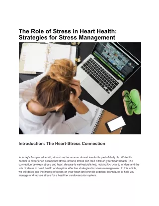 The Role of Stress in Heart Health_ Strategies for Stress Management