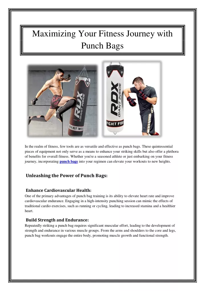 maximizing your fitness journey with punch bags